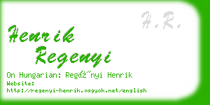 henrik regenyi business card